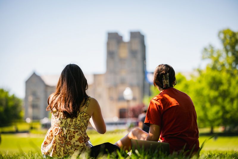 Students studying together for finals